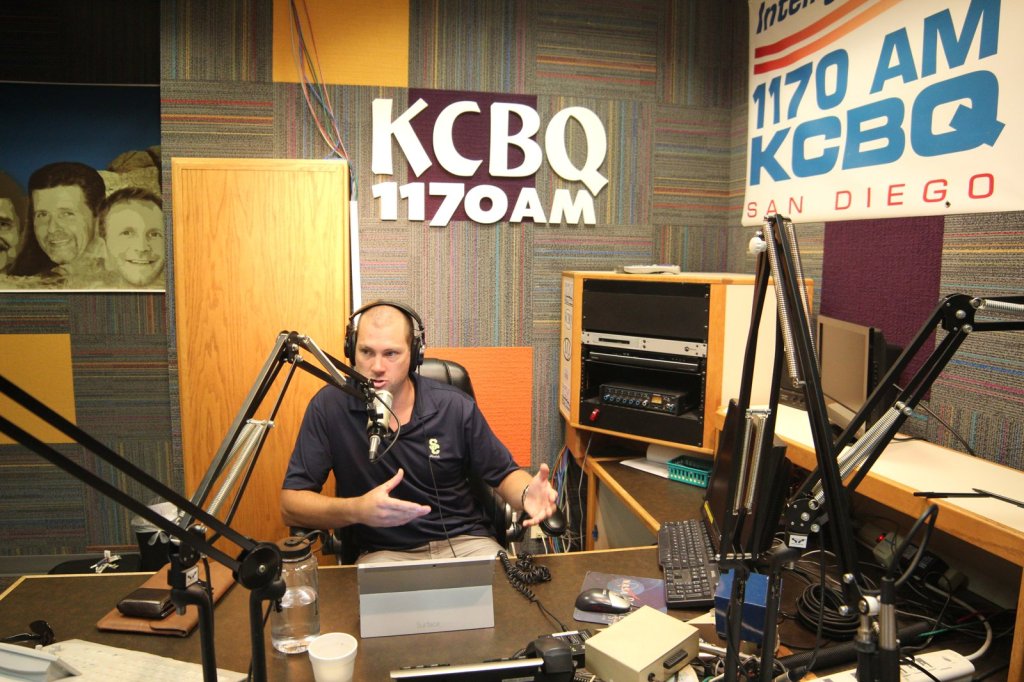 Second Chance Fields radio interview in the KCBQ 1170 AM studio in San Diego